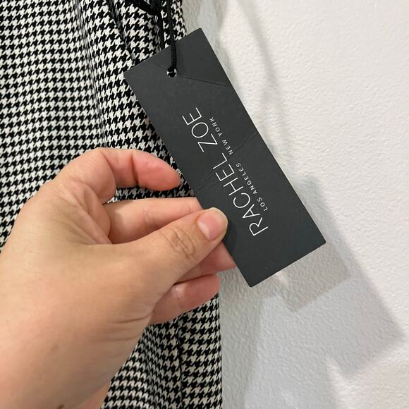 Rachel Zoe Black White Houndstooth Pants Size 10 Slim Ankle Stretch - Picture 6 of 9